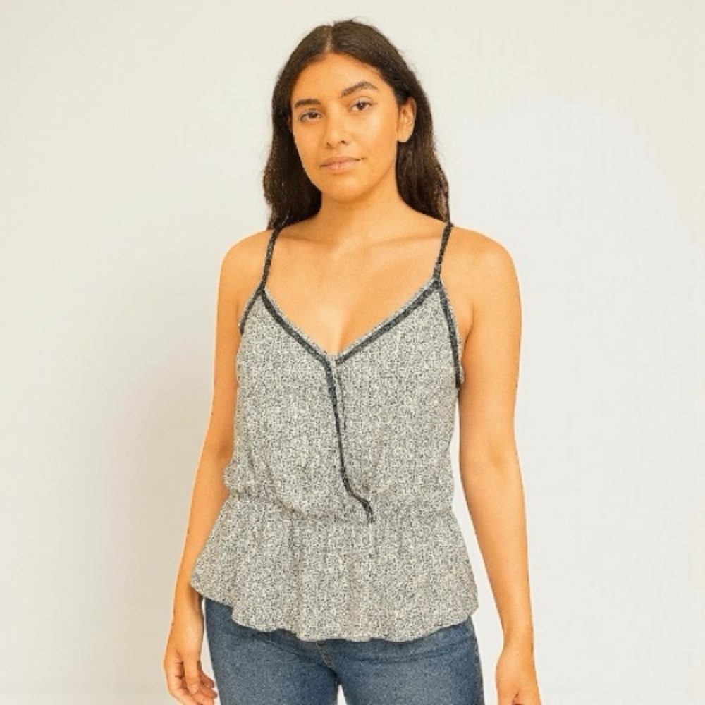 Sienna Sky Leopard Print Peplum Tank Top Spaghetti Strap M Multicolor‎ Women's